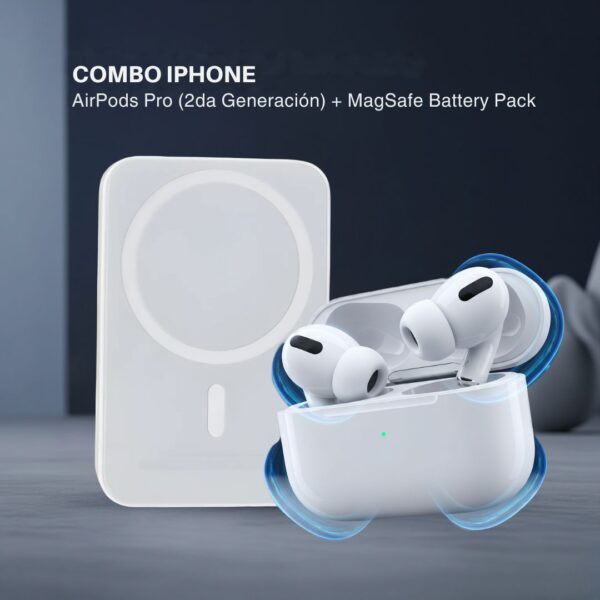 Combo Apple: AirPods Pro (2da Generación) + MagSafe Battery Pack