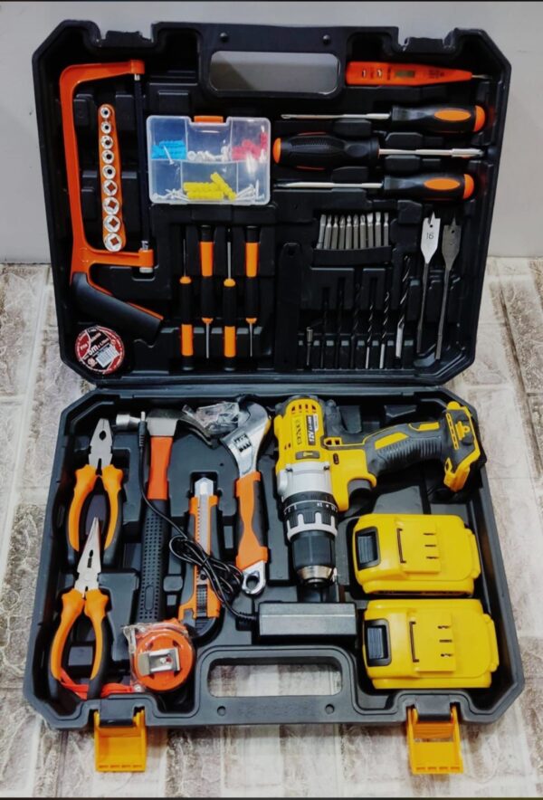 Kit de Herramientas Completo con Taladro Inalámbrico