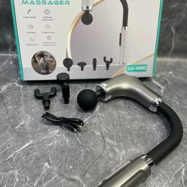 Pistola de Masaje de Percusión con Mango Extensible